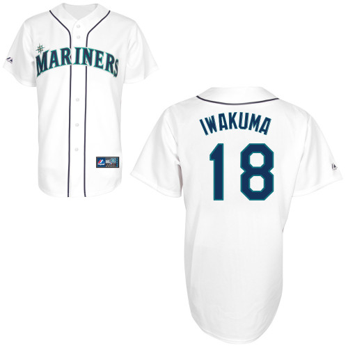 Hisashi Iwakuma #18 Youth Baseball Jersey-Seattle Mariners Authentic Home White Cool Base MLB Jersey